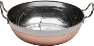 מחבת עמוק עגול 2 ידיות מרוקע ציפוי נחושת 15X5.5 ס'מ***13602715