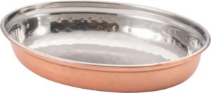 כלי הגשה אובלי מרוקע ציפוי נחושת 19X14 ס'מ***13607419