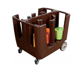 עגלת צלחות 6 תאים מתכווננת , חום- עד 300 צלחת - 4.5"-13"