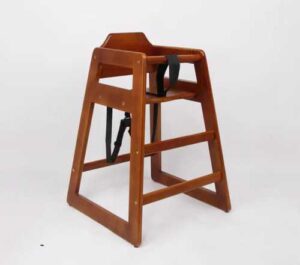 כסא תינוק עץ - חום