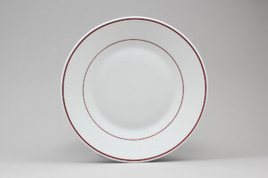 צלחת 25 ס"מ אולטרה פס בורדו"***j9520